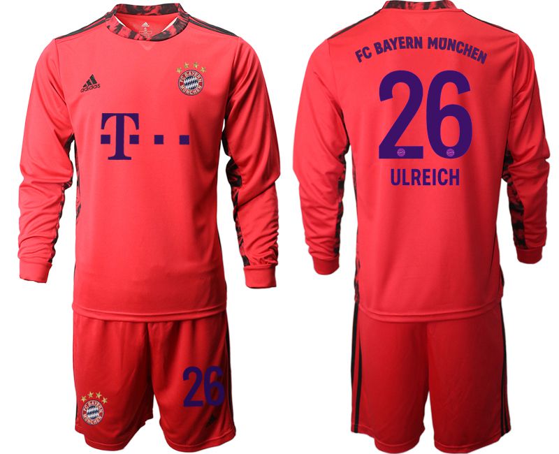 Men 2020-2021 club Bayern Munich red goalkeeper long sleeve #26 Soccer Jerseys